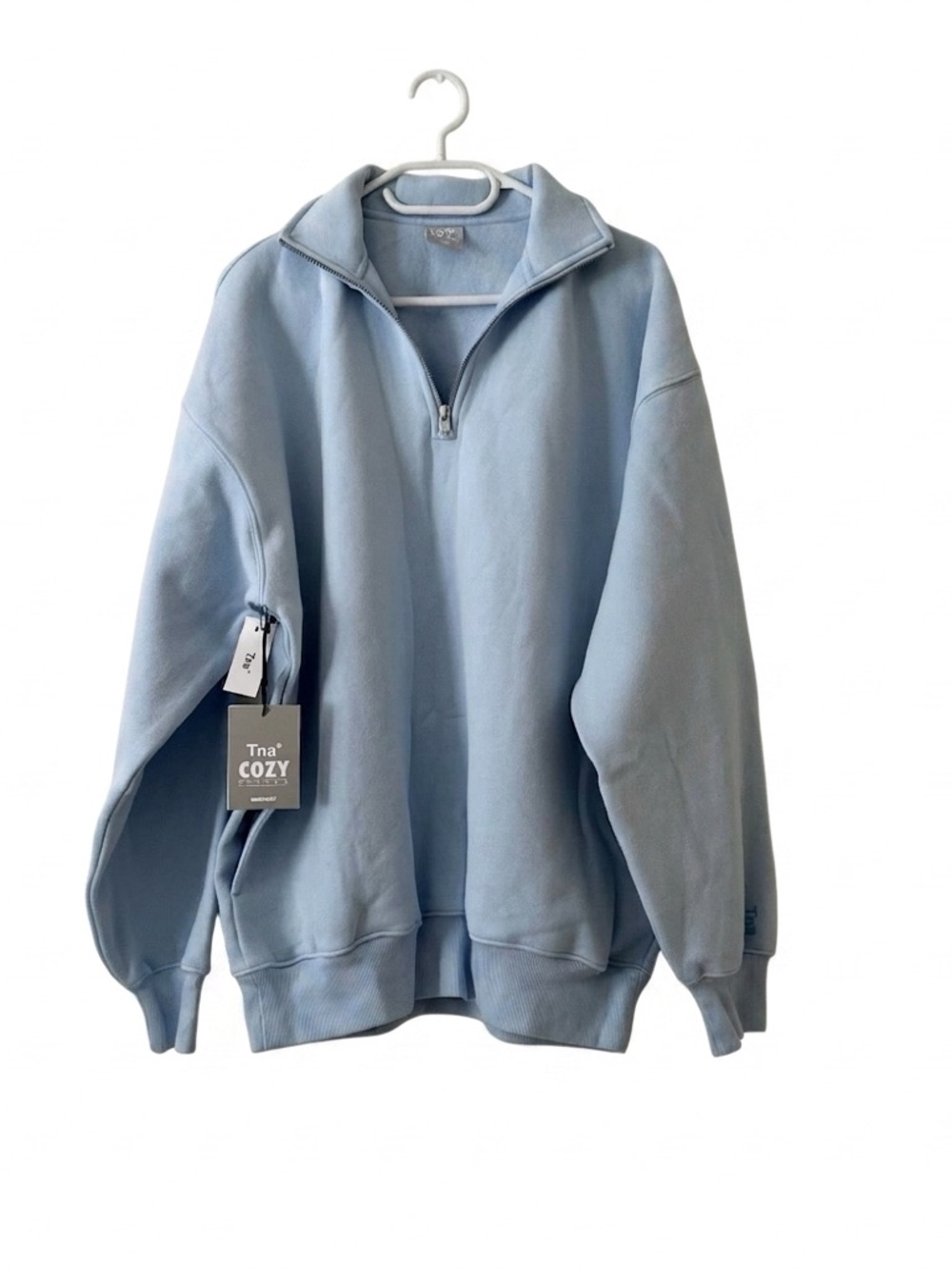 TNA Cozy Half-Zip Pullover in Pale Blue